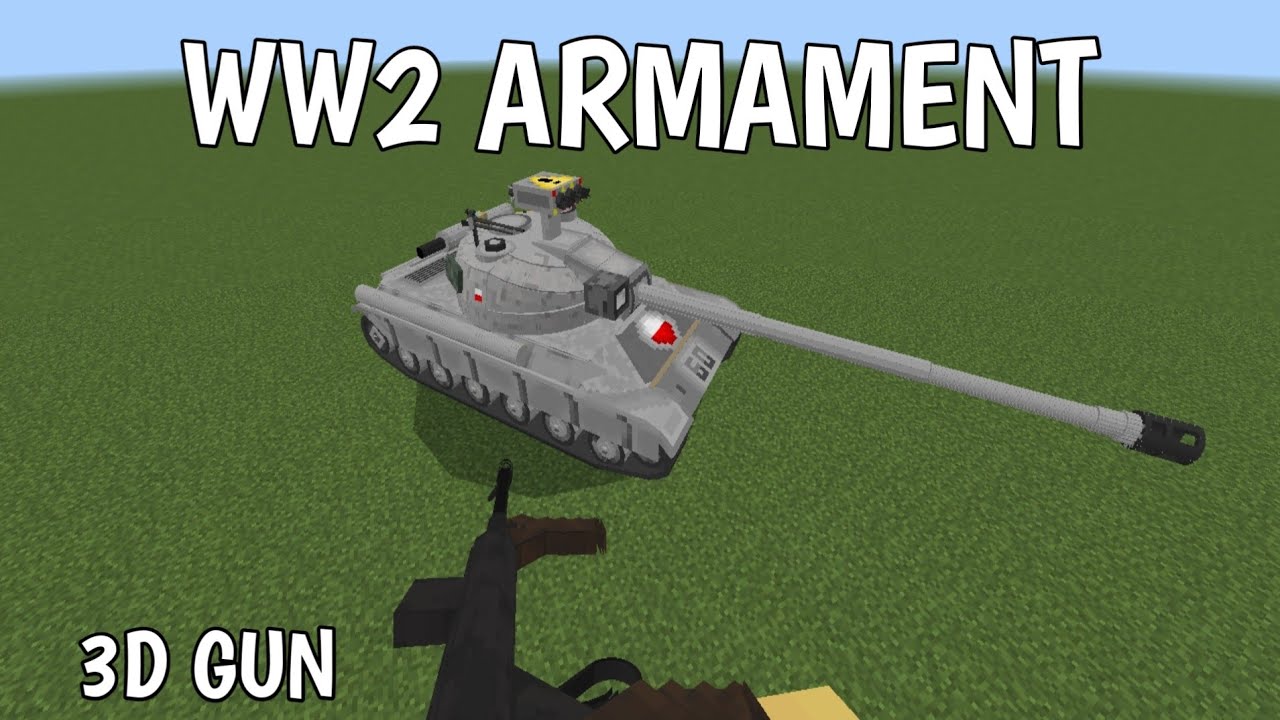 WW2 ARMAMENT WITH 3D GUNS AND TANKS MINECRAFT PE (1.20) YouTube