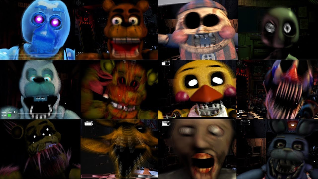 FNaF 2 Unwithered Animatronics: All Jumpscares! (Mod) 