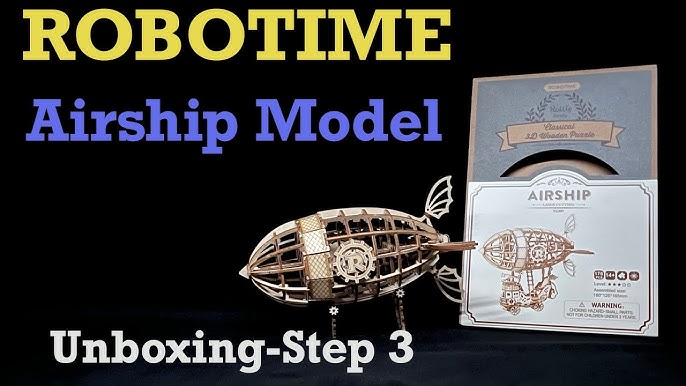 Robotime 3D Wooden Puzzles: Gramophone, Coach, Hot Air Balloon and Zeppelin