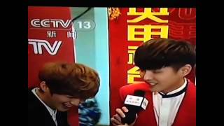 150212 Wu Yi Fan & Luhan - CCTV Spring Festival Gala rehearsal interview [3]