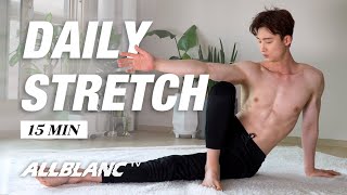 15min Fullbody Daily Stretch (Beginner routine l Flexibility & Mobility  At Home)