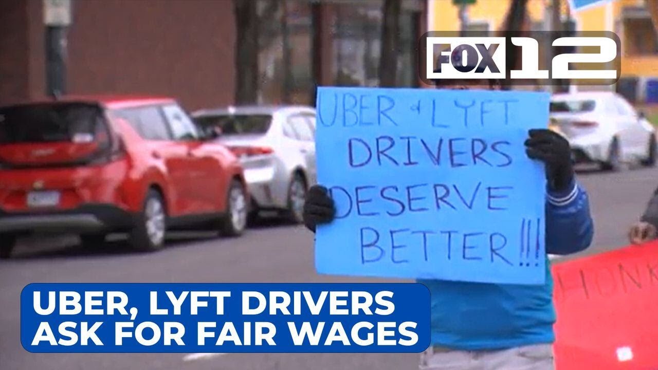 Uber, Lyft drivers in Portland hold rally to ask for fair wages - YouTube