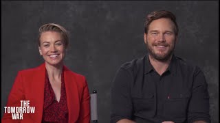 THE TOMORROW WAR interview - Chris Pratt & Yvonne Strahovski talk High School Science Classes & more