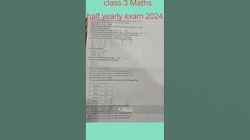 Class 3rd maths | half yearly exam 2024 | question paper #maths #sa1exam #exam #shorts #education