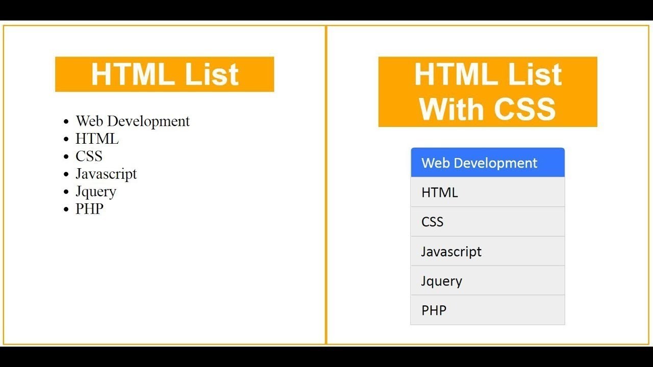 web design Html & CSS Lists - YouTube