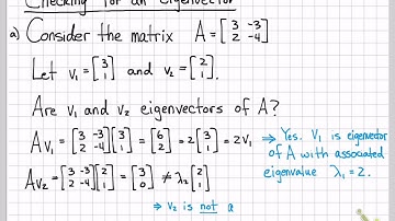 Linear Algebra Example Problems - Checking for an Eigenvector