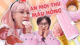 Ăn tất cả mọi thứ màu hồng. Misthy, Di Di shock vì độ khủng của món này?! FOOD CHALLENGE