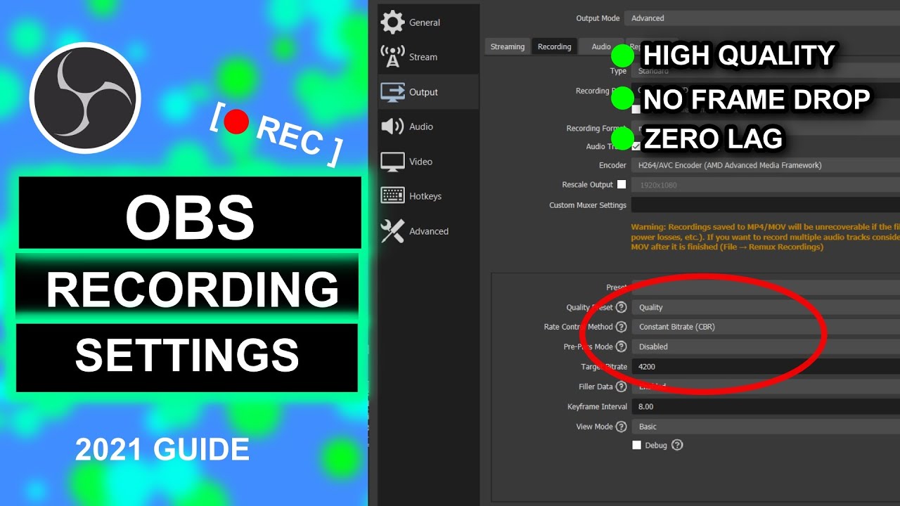 best settings to record video using obs studio