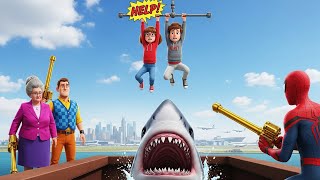 Scary Teacher 3D: Evil Miss T's Dangerous Plan - Spiderman's Rescue Mission - Shark Funny Attacks! screenshot 2