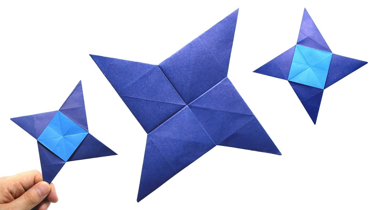 Origami Ninja Star (Román Diaz) Origami Shuriken bicolor 折り紙