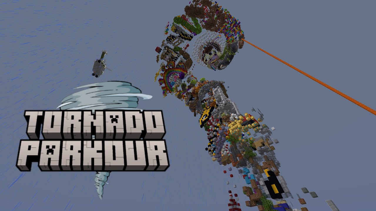 The mayor has been blown away! Tornado parkour | Minecraft map - YouTube