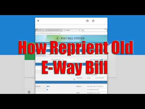 HOW TO OLD E-WAY BILL PRINT