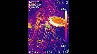 Shower screen temperature of E61 Rocket Espresso coffee machine - Thermal imaging - FLIR