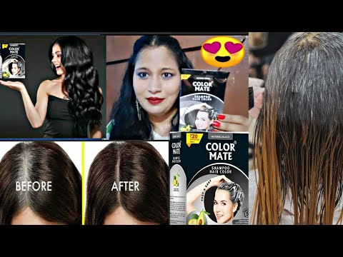 Color Mate Hair Color Shampoo || ls, it Works ? || In just 5 minutes|| only  20 rs|| - YouTube