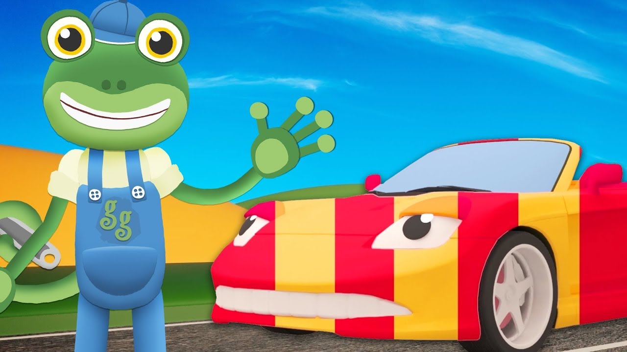 The Sports Car Visits Gecko! Gecko's Garage Tractors Kids Learning