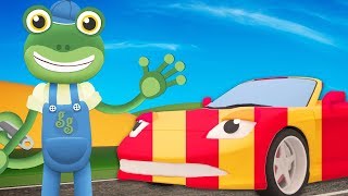The Sports Car Visits Gecko! Gecko's Garage | Tractors - Kids Learning | Cars For Kids