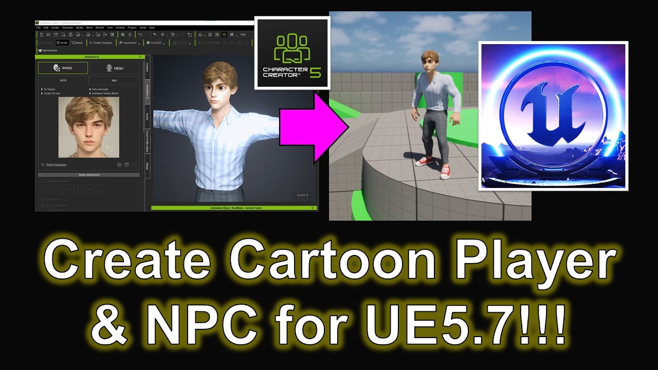 Create Cartoon Avatar for Unreal Engine 5.7 Player Game Avatar & NPC # ...