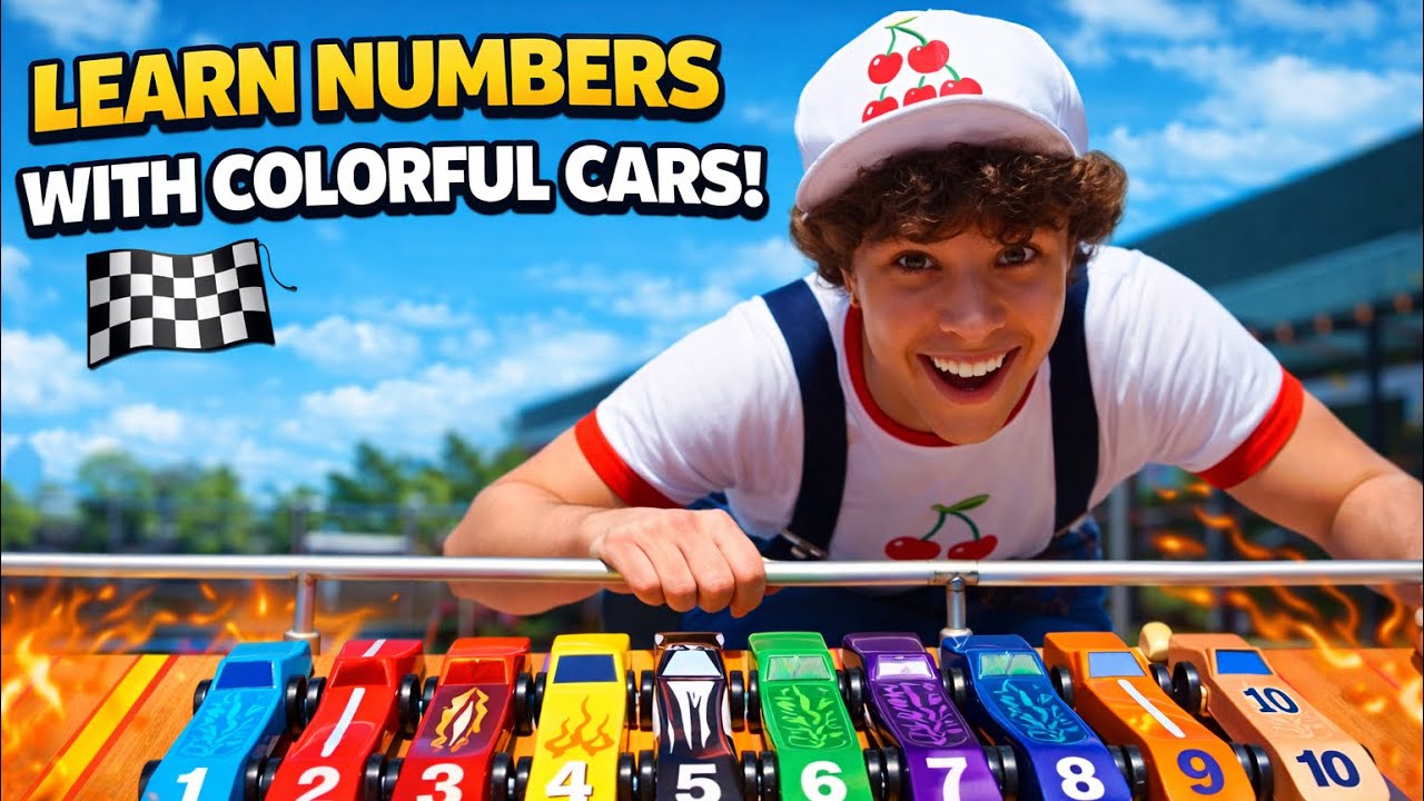 Learning Numbers With Wooden Cars! 🏁 1–10 Kids Fun