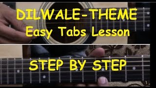 Janam Janam Lead/solo/intro/Dilwale theme Guitar tabs lesson (Step by Step) chords