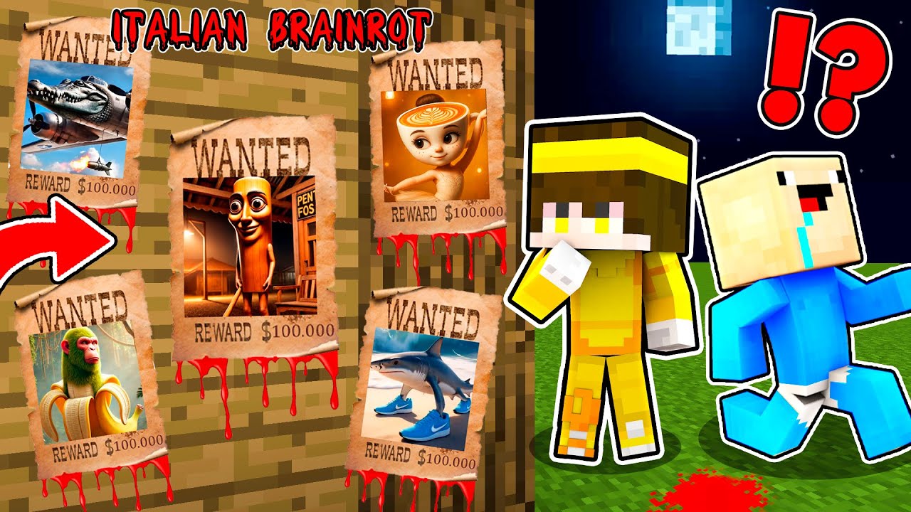 ¿Por que BUSCAN a ITALIAN BRAINROT ATERRADORES en Minecraft? | 2 Noobs vs BRAINROT MEMES