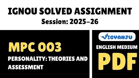 IGNOU MPC 003 Solved Assignment 2025-26 English Medium | IGNOU MAPC Solved Assignment 2025-26