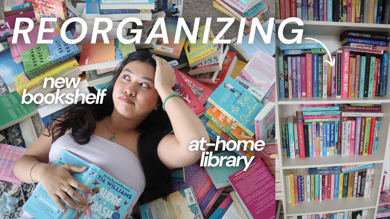 BOOKSHELF REORGANIZATION: decluttering my books and bookshelf tour ...