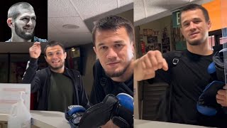 Khabib Nurmagomedov&#39;s cousins Umar and Usman Nurmagomedov dicuss jetlag situation with coach Javier