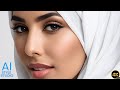 Ai model girl of arabian girl  beautiful arabian white hijab lookbook