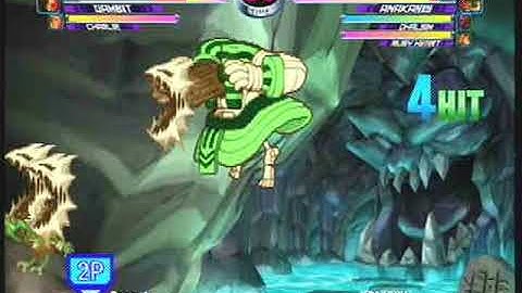 MvC2: Anakaris Curse Loop kills 3 chars [by Ace]