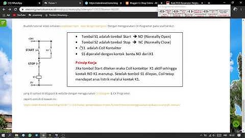 Simulasi Rangkaian Start Stop dengan pengunci Menggunakan Aplikasi CX-ONE (PLC OMRON)