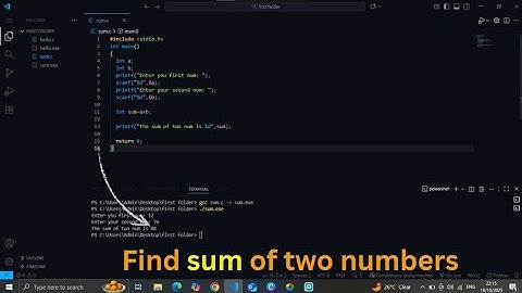 C Programming To Find The Addition | Sum Of Two Number In C