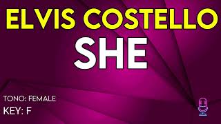 Elvis Costello - She - Karaoke Instrumental - Female