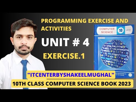 Exercise.1 | unit 4 | Programming Exercise | 10 class computer science book 2023.