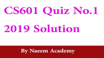 CS601 Quiz 1 Solution 2019 (Data Communication)