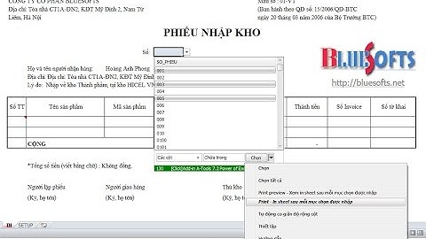 Thiết lập in hàng loạt chứng từ trên Excel bằng Add-in A-Tools
