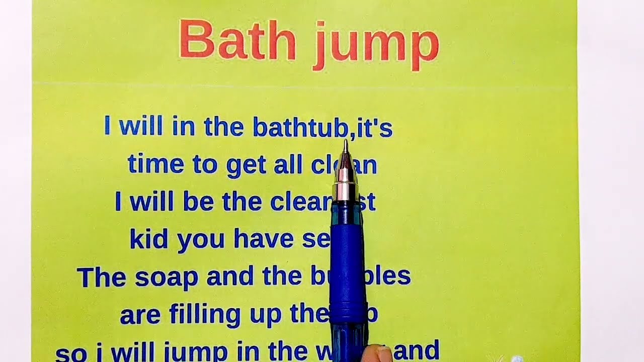 Bath Jump Poem || Nursery Rhyme for Children's || Bath Jump in water rhyme ||