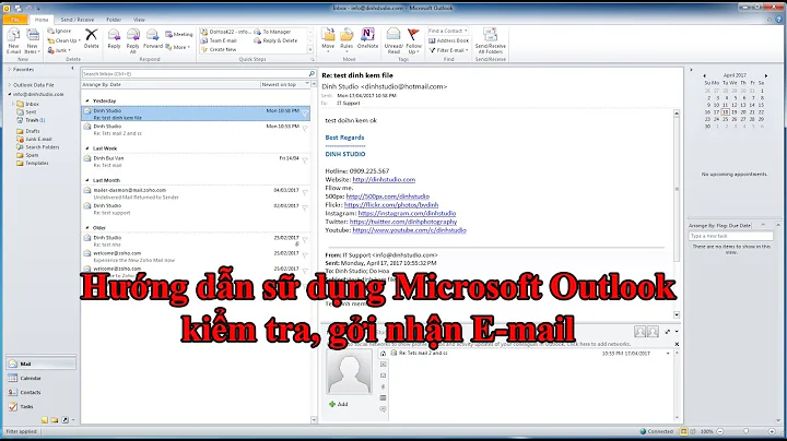 Hướng dẫn sữ dụng mail trên Outlook để gởi nhận Mail