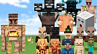 Let's Start Minecraft Amazing Battle:all mobs vs furnace golem fight #minecraft #gaming #viral