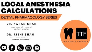 Local Anesthesia Calculations | Dental Pharmacology | Full Lecture 2022