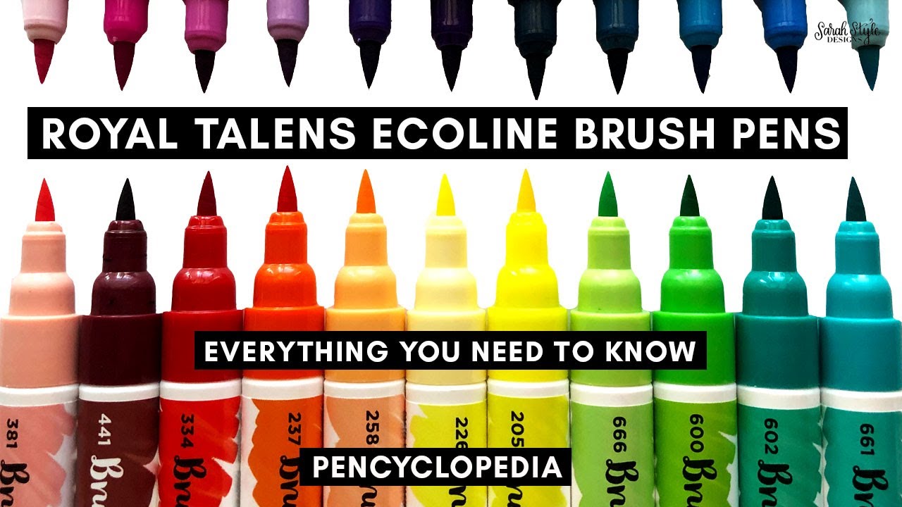 Ecoline Brush Pen Swatches - Royal Talens Watercolor Pens 