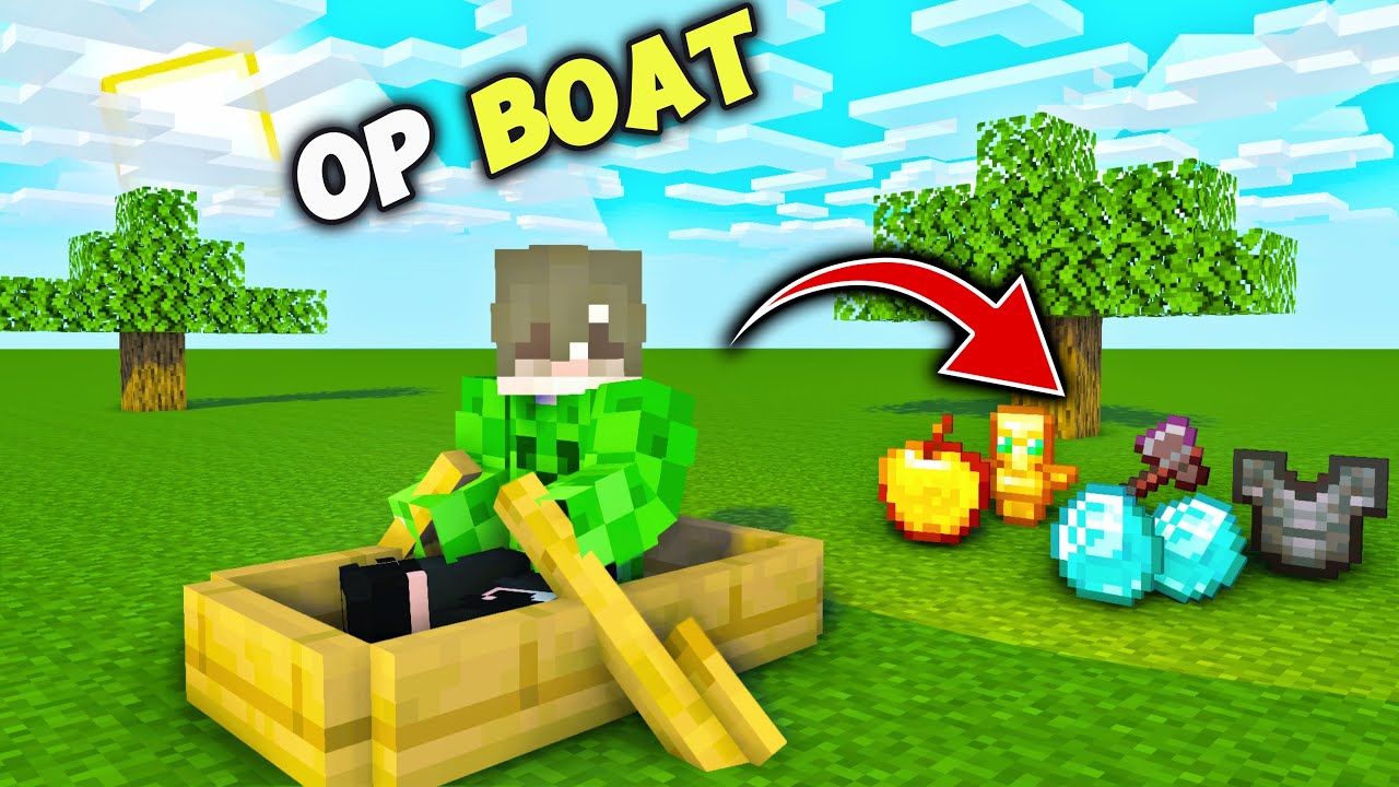MINECRAFT BUT BOATS DROP EXTREMELY OP ITEMS...