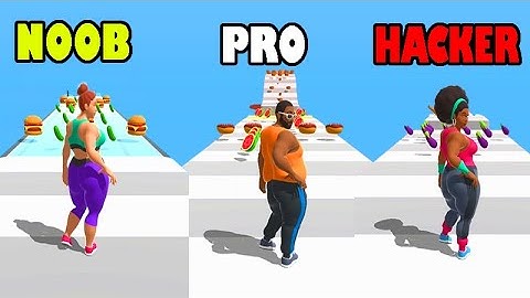 NOOB vs PRO vs HACKER in Fat 2 Fit 3D Game New Update 2021  ( ios - Android ) gameplay