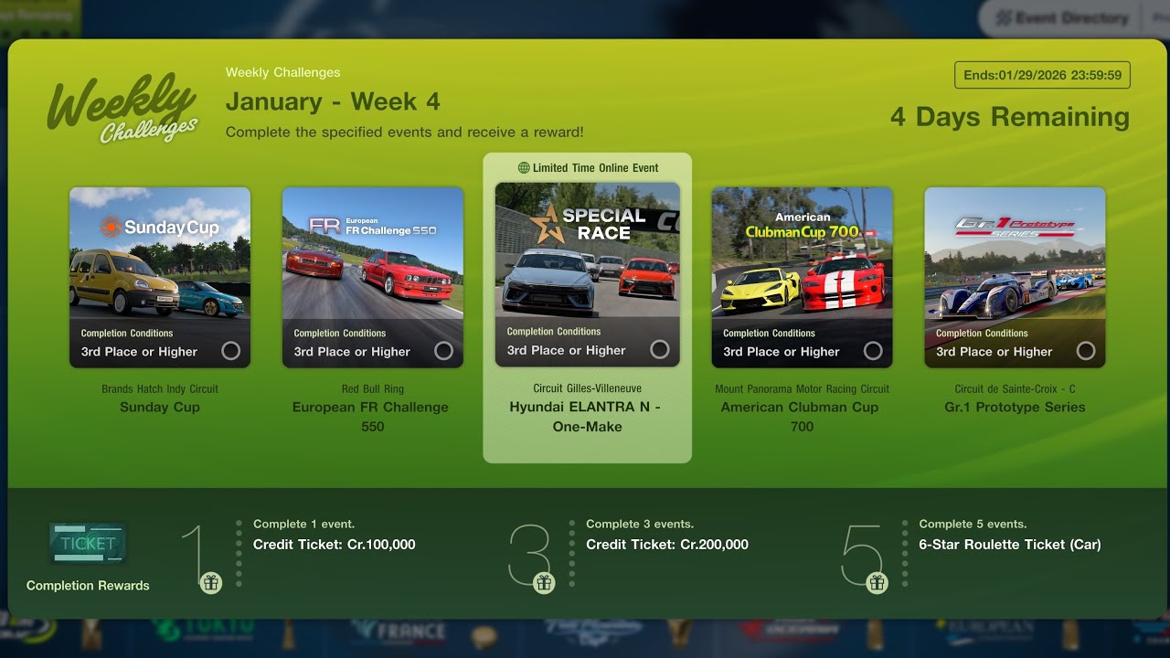 [Gran Turismo 7 Playthrough] Weekly Challenges January - Week 4 (Normal Difficulty)