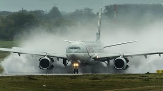 AIRBUS A330 LANDING on a WET RUNWAY + RARE A330 of ERITREAN AIRLINES from AFRICA (4K)