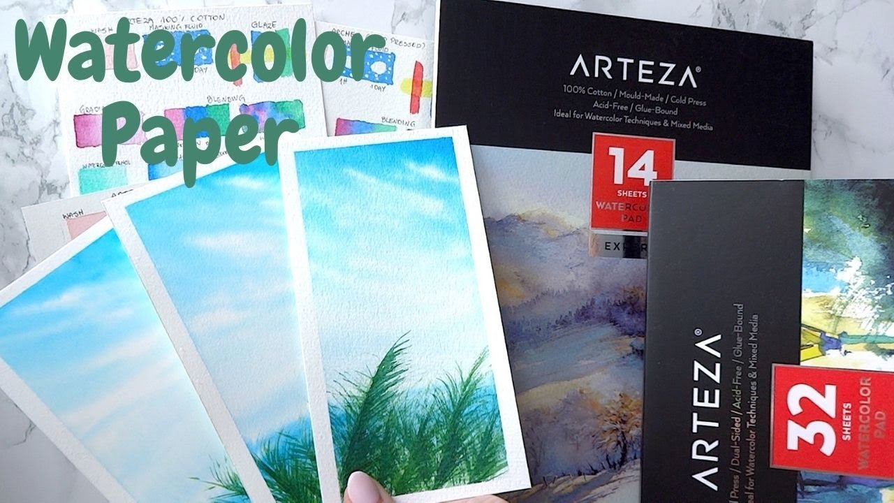 ARTEZA Expert Watercolor Paper, 100% Cotton VS Wood-pulp