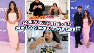 COOKING WITH REMI + CAL!! grocery shopping & billboard red carpet!