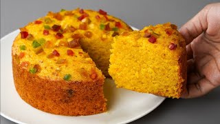 Mango fruit cake | Eggless spongy mango cake without oven @ChefFatima