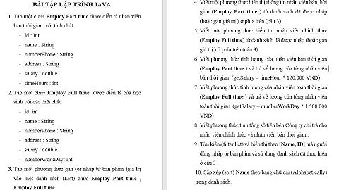 Bài tập quản lý nhân viên trong java năm 2024