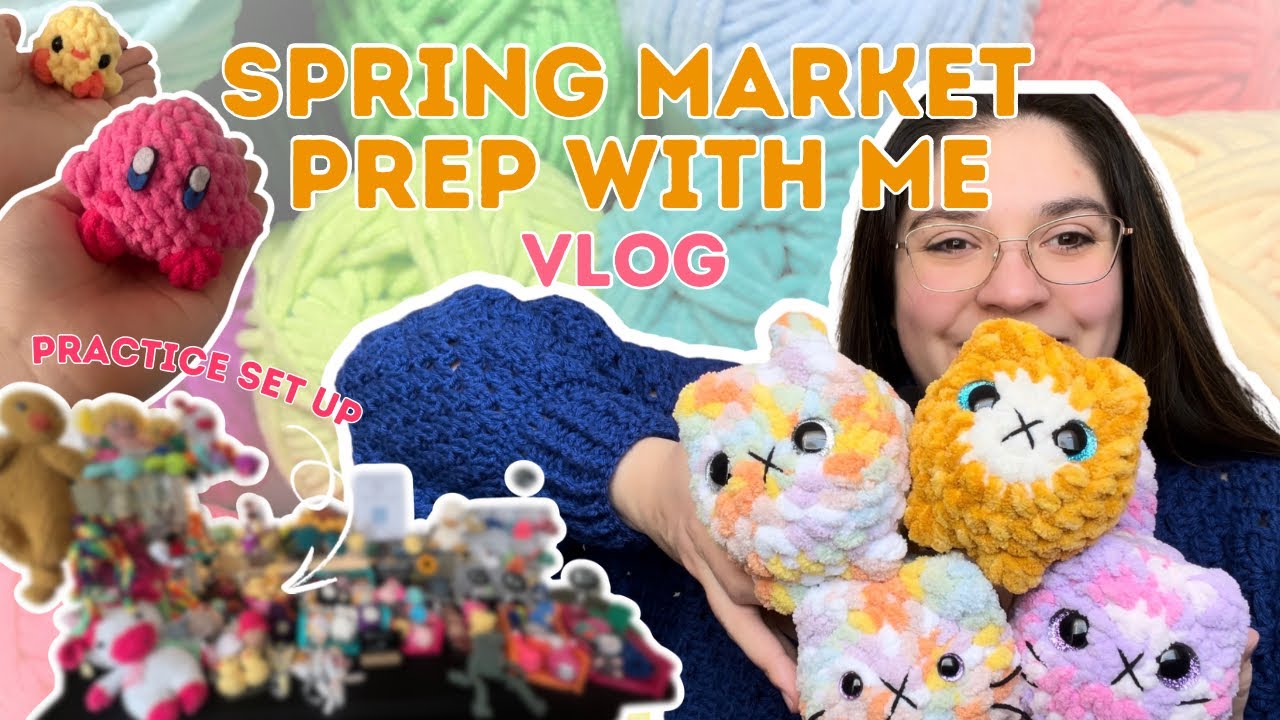 Spring market prep continues + booth display practice setup 🧶 Crochet vlog
