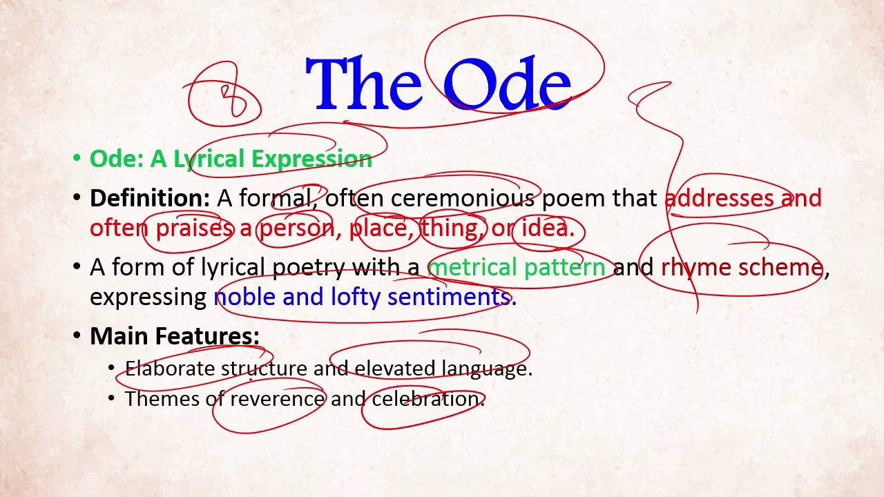 Ode Definition Type features and functions |  Pindar ode,  Horatian ode,  irregular | viobharat